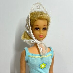 FLAWS READ Vintage 1966 Barbie Francie Doll Redressed TNT Bend Legs Short Hair